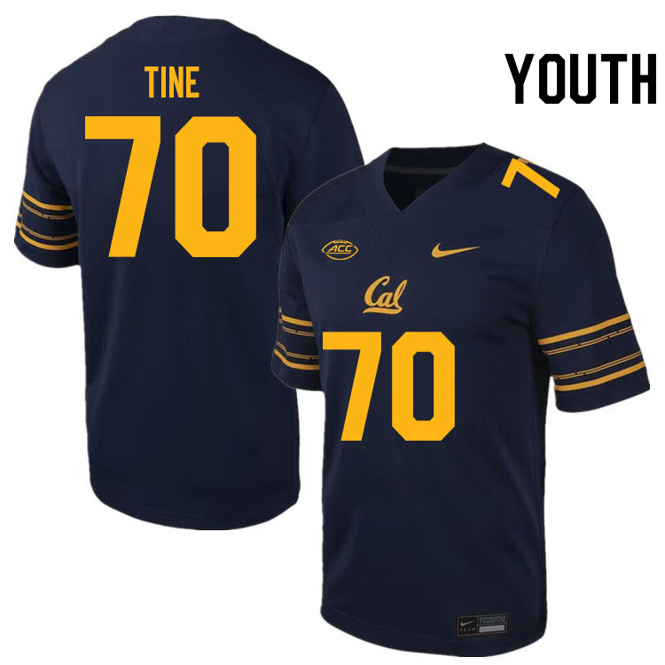 Youth #70 Martin Tine California Golden Bears ACC Conference College Football Jerseys Stitched Sale-